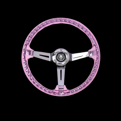 Pink Rider Rakkī JDM DR-1 Steering Wheel 350mm - Lowered Empire