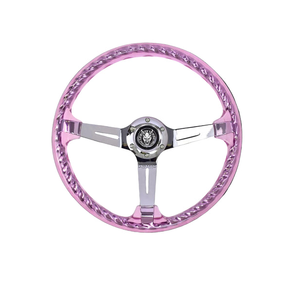 Pink Rider Rakkī JDM DR-1 Steering Wheel 350mm - Lowered Empire