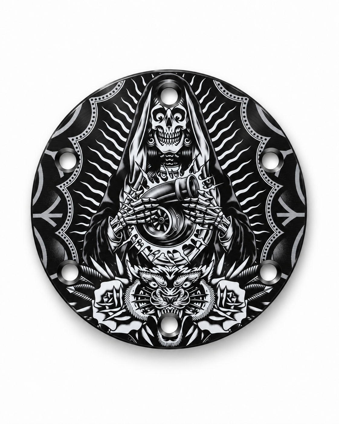Reaper turbo custom etched aluminum horn delete plate