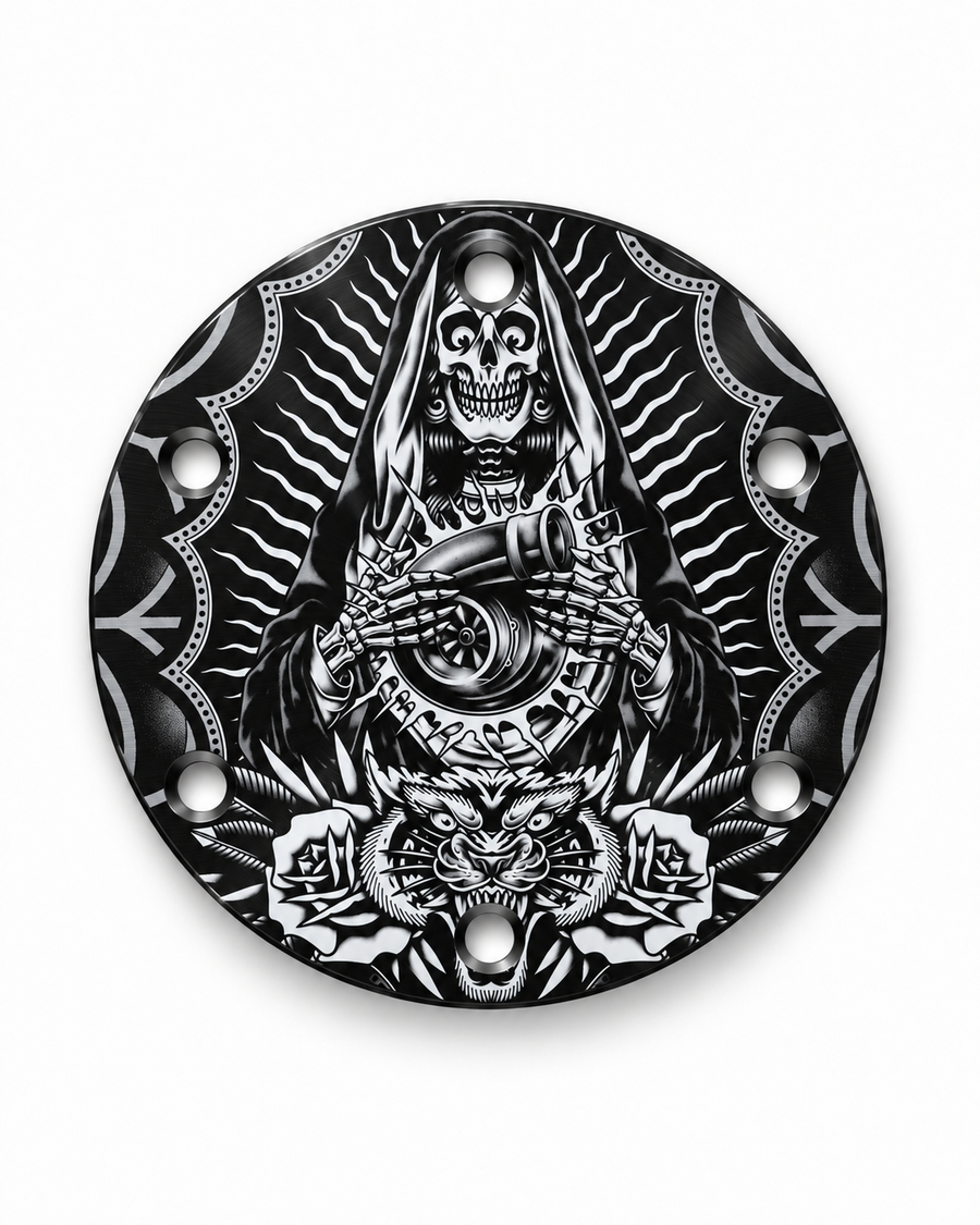 Reaper turbo custom etched aluminum horn delete plate