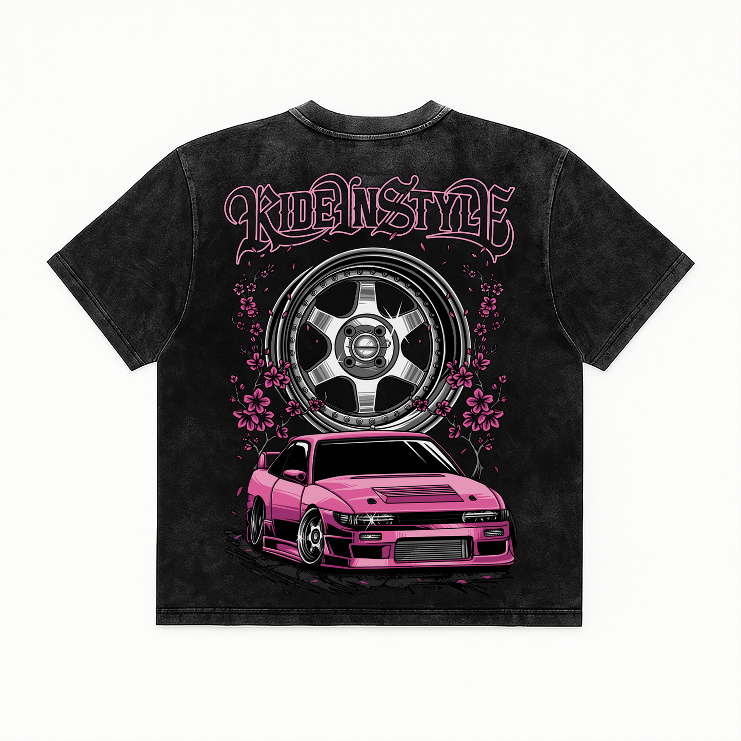 Ride In Style Pink Vintage Wash Midweight Tee - Shirts & Tops