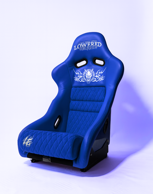 Cyber Blue Racing Seat – Sparkle Gloss Shell | JDM Bucket Seat by Lowered Empire