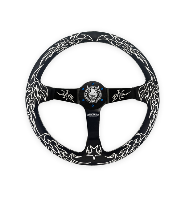 White Cybersigilism Street CS-1 Steering Wheel 350mm I Deep Dish Style