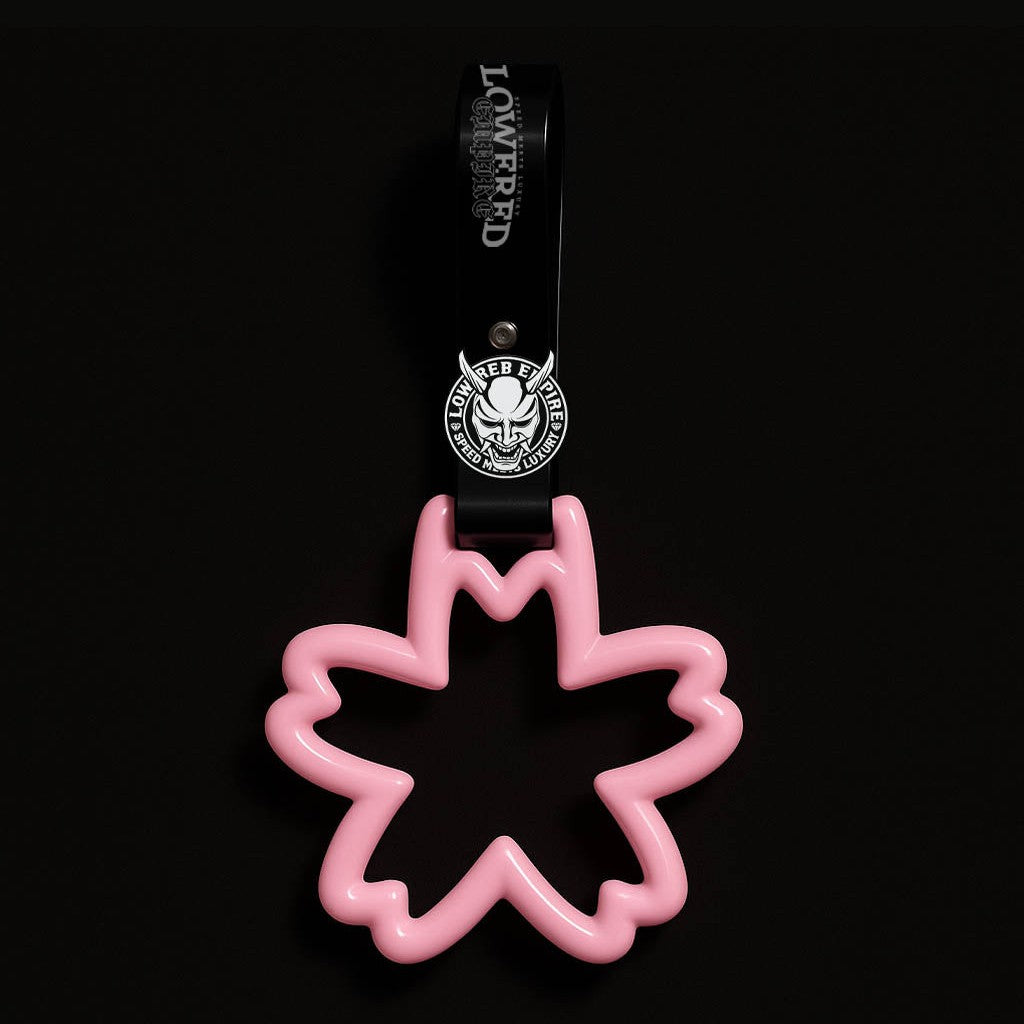 Sakura Flower Handle Tsurikawa W/ Logo Pin - Pink