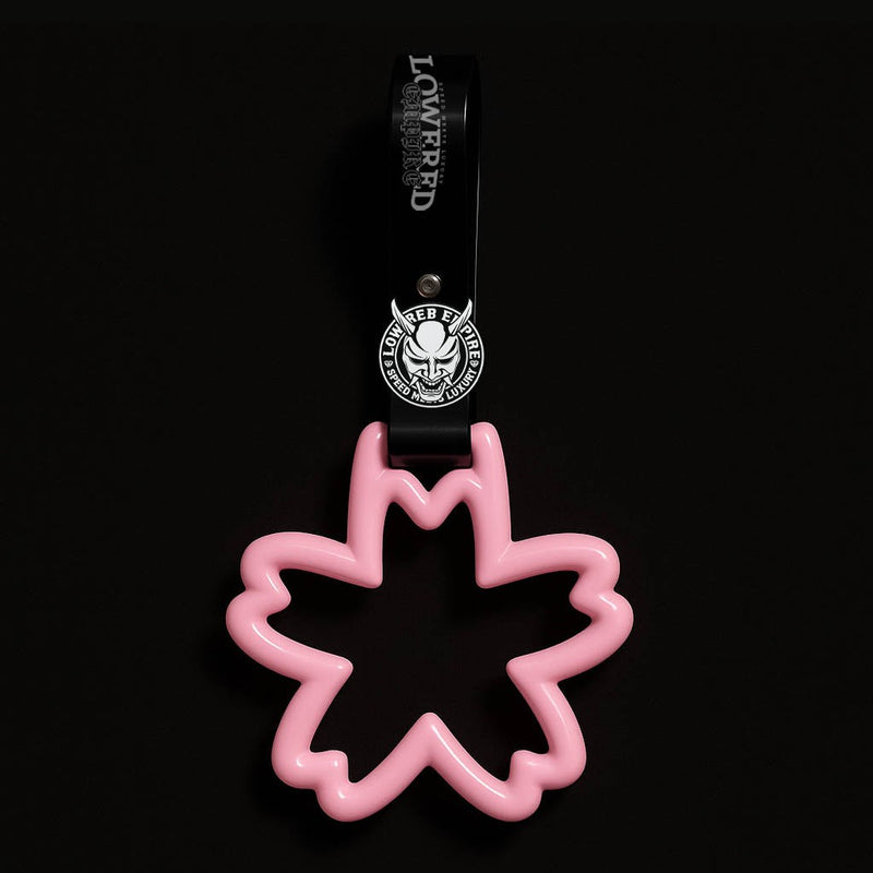 Sakura Flower Handle Tsurikawa W/ Logo Pin - Pink