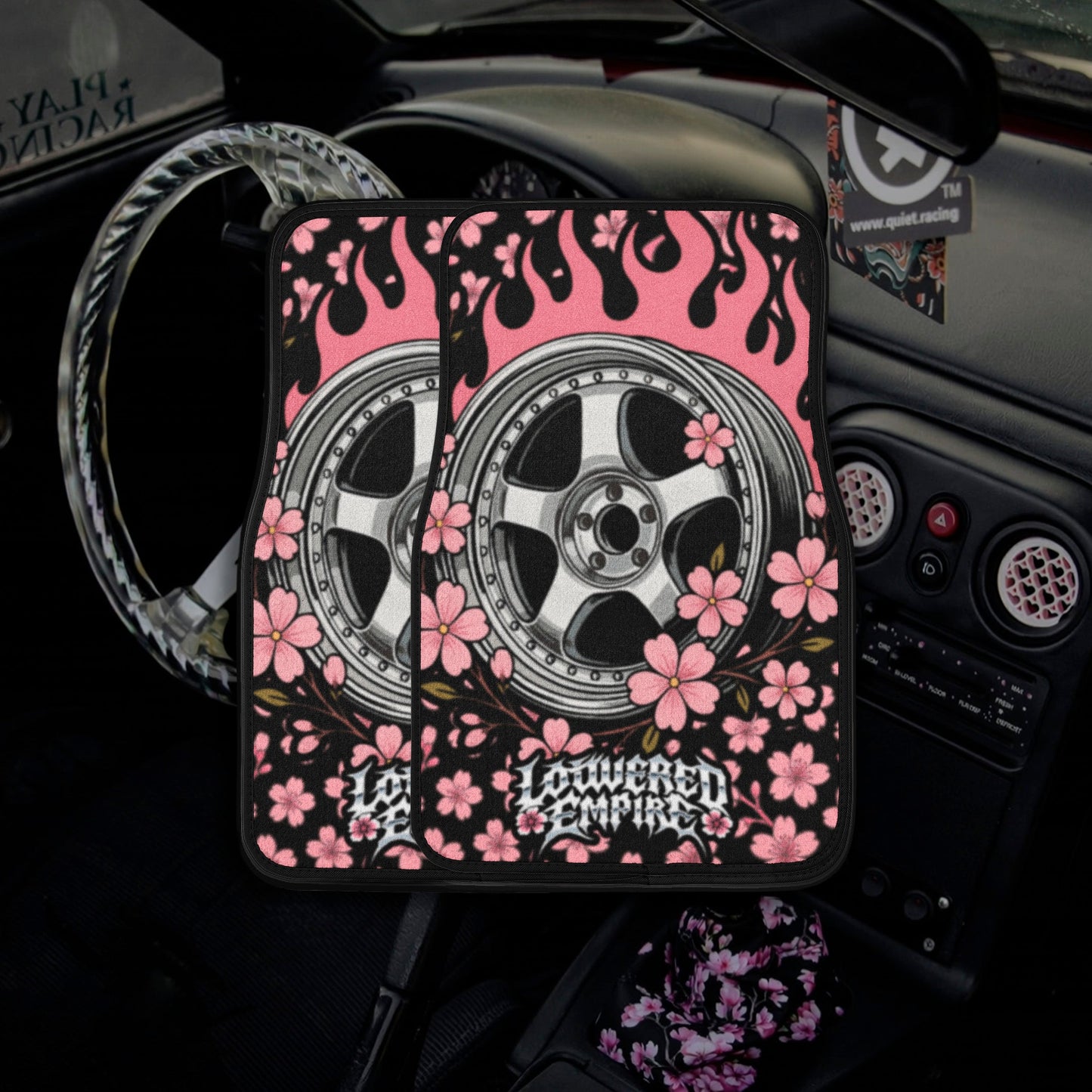 Sakura Flower Pair Premium Car Carpet Floor Mats