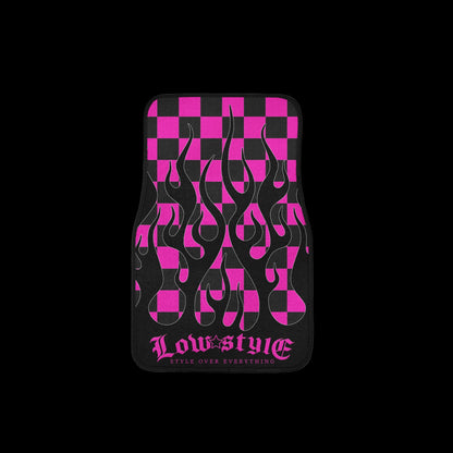 Style Over Everything Pair Premium Car Carpet Floor Mats - Pink