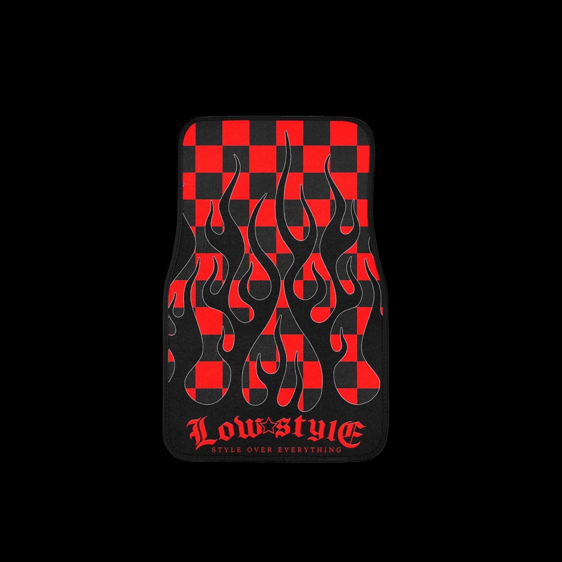 Style Over Everything Pair Premium Car Carpet Floor Mats - Red