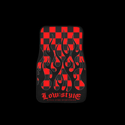 Style Over Everything Pair Premium Car Carpet Floor Mats - Red