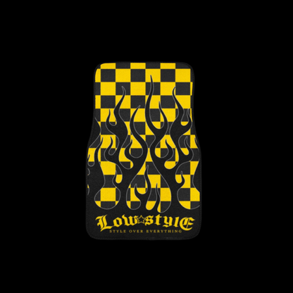 Style Over Everything Pair Premium Car Carpet Floor Mats - Yellow