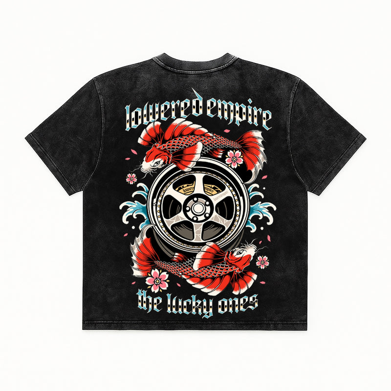 The Lucky Ones: Koi Fish Vintage Wash Midweight Tee - Shirts & Tops