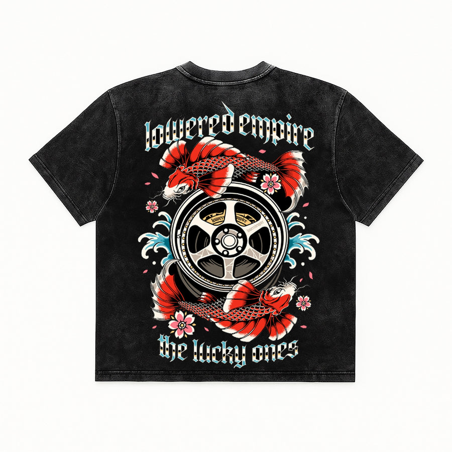 The Lucky Ones: Koi Fish Vintage Wash Midweight Tee - Shirts & Tops