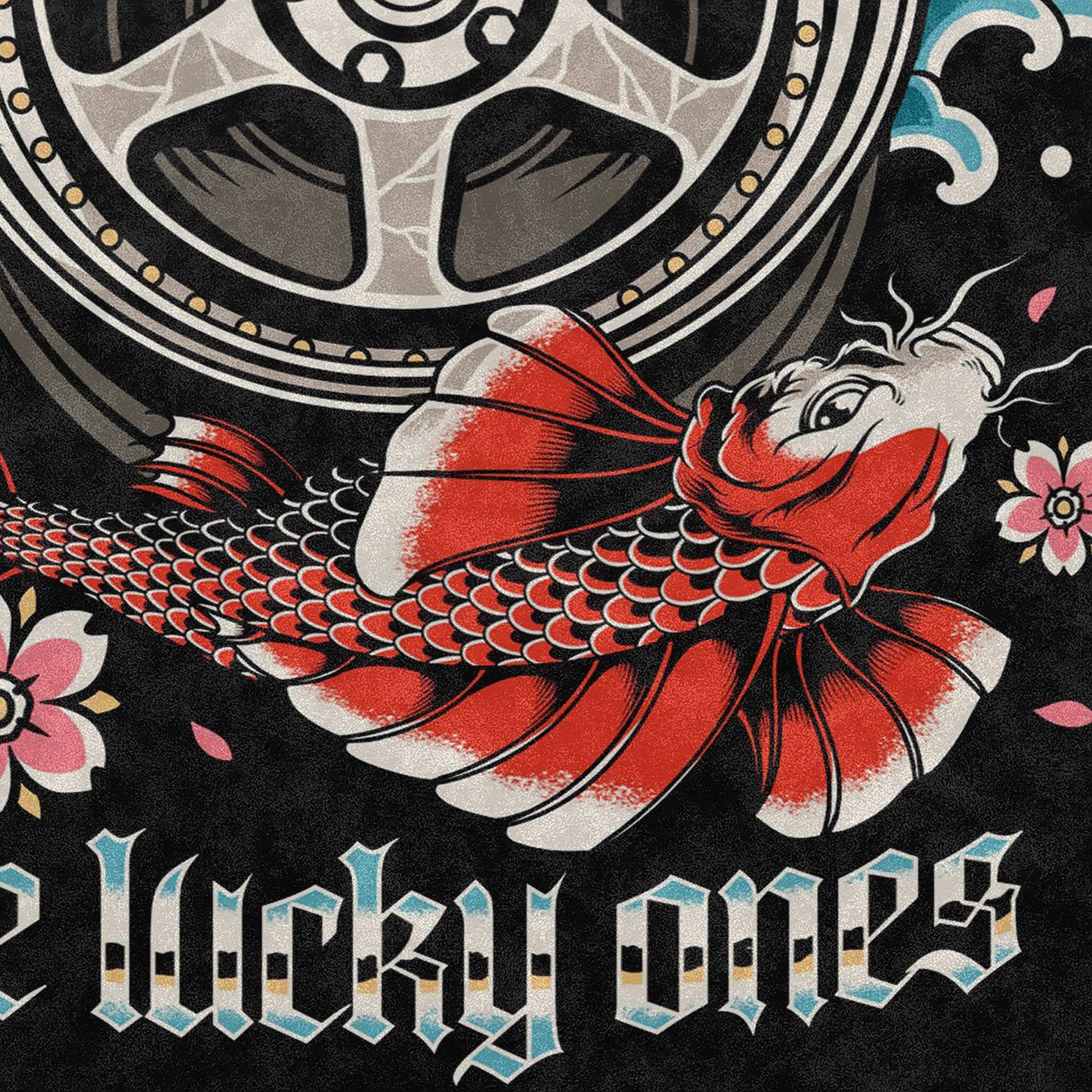 The Lucky Ones: Koi Fish Vintage Wash Midweight Tee - Shirts & Tops