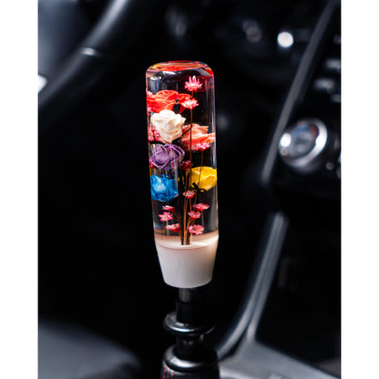 The Rose Garden Clear Flower Shift Knob 6’’ | Universal Manual Car Shifter - Accessories