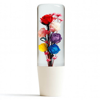 The Rose Garden Clear Flower Shift Knob 6’’ | Universal Manual Car Shifter - Accessories