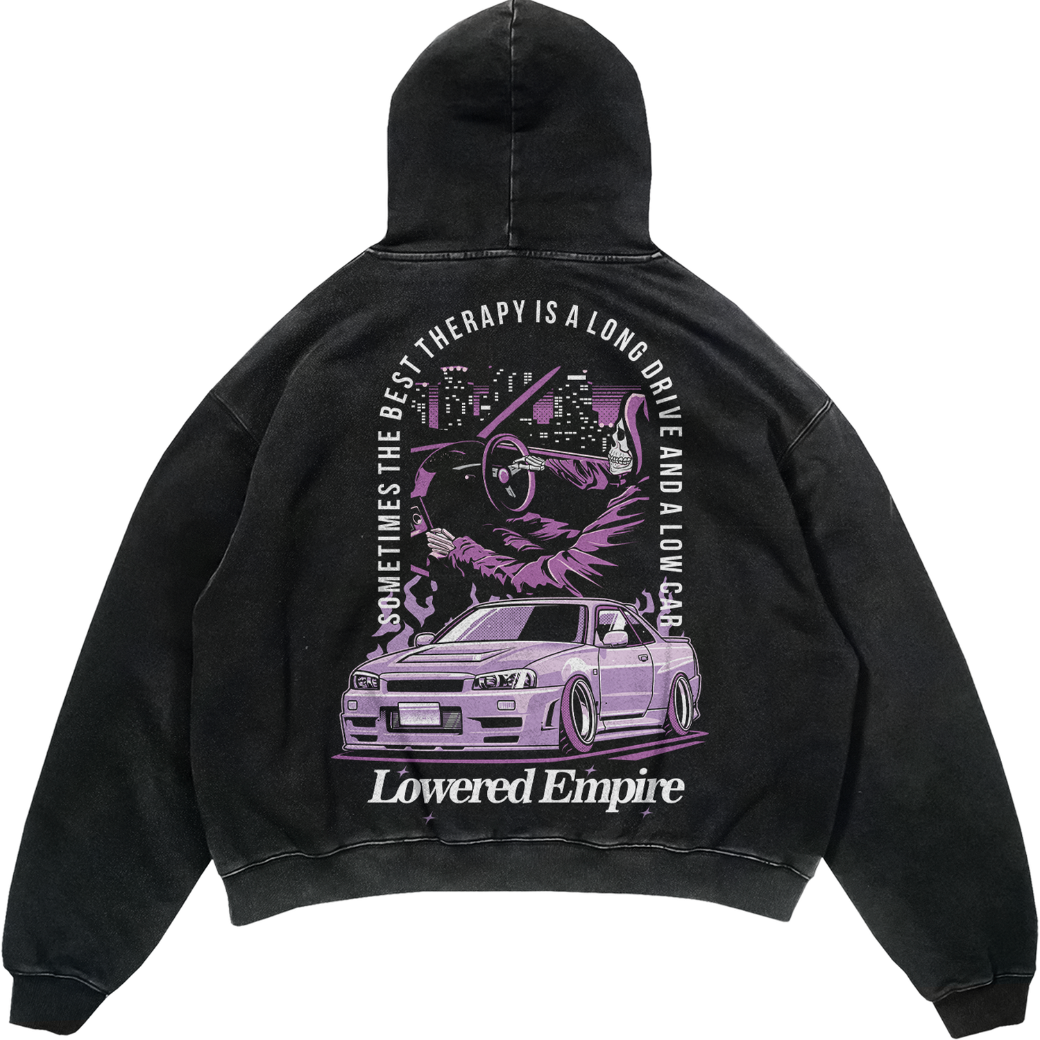 Therapy NightsAcid Wash Premium Hoodie - Hoodie