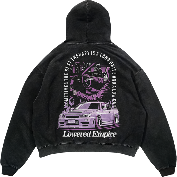 Therapy NightsAcid Wash Premium Hoodie - Hoodie