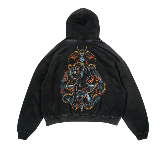 Claws & Wheels Washed Hoodie