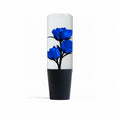 Clear Royal Blue Roses Flower Shift Knob | Universal Manual Car Shifter