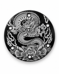 Twin turbo dragon custom etched aluminum horn delete plate