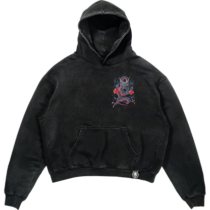 Valentines Fast Lane Vibes: Acid Wash Graphic Hoodie