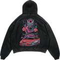 Valentines Fast Lane Vibes: Acid Wash Graphic Hoodie