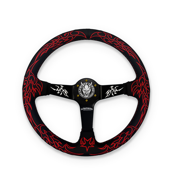 Red Cybersigilism Street CS-5 Steering Wheel 350mm