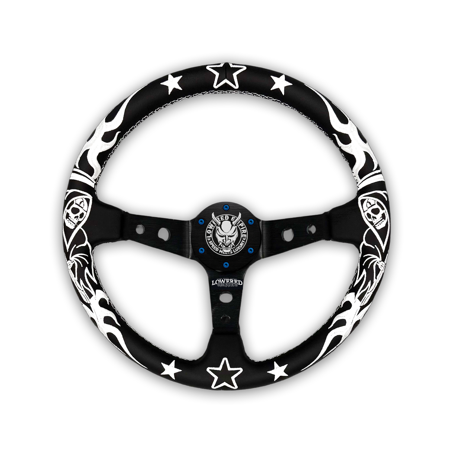 White/Black Reaper BR-2 Steering Wheel 350mm - Steering wheels