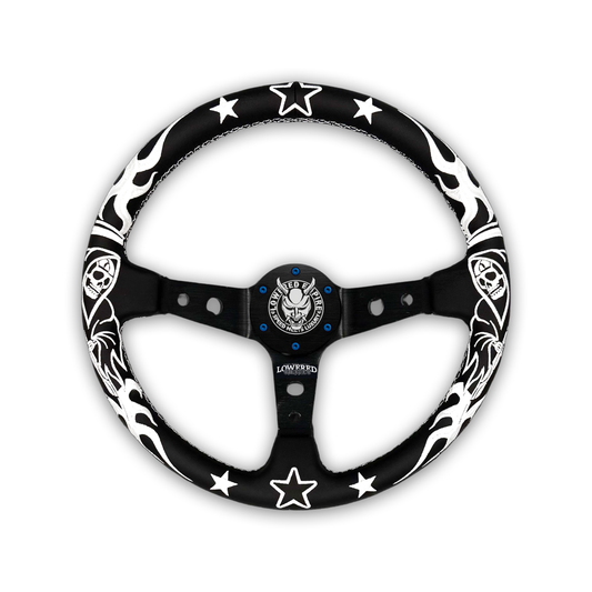 White/Black Reaper BR-2 Steering Wheel 350mm - Steering wheels