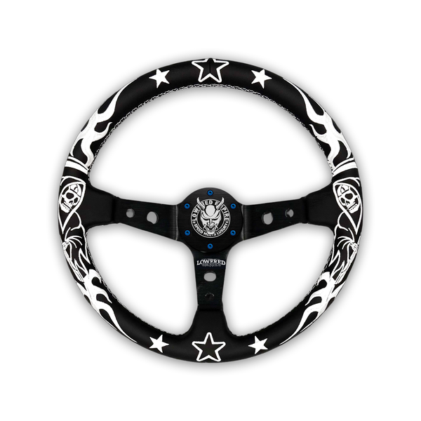White/Black Reaper BR-2 Steering Wheel 350mm