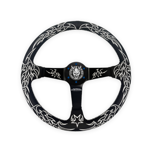 White Cybersigilism Street CS-1 Steering Wheel 350mm I Deep Dish Style