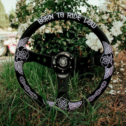 White Killer Roses KR-2 Steering Wheel 350mm - Steering wheels