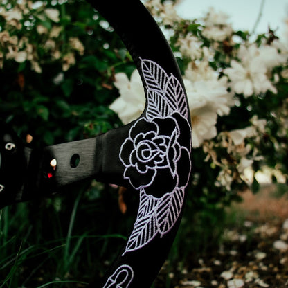 White Killer Roses KR-2 Steering Wheel 350mm - Steering wheels