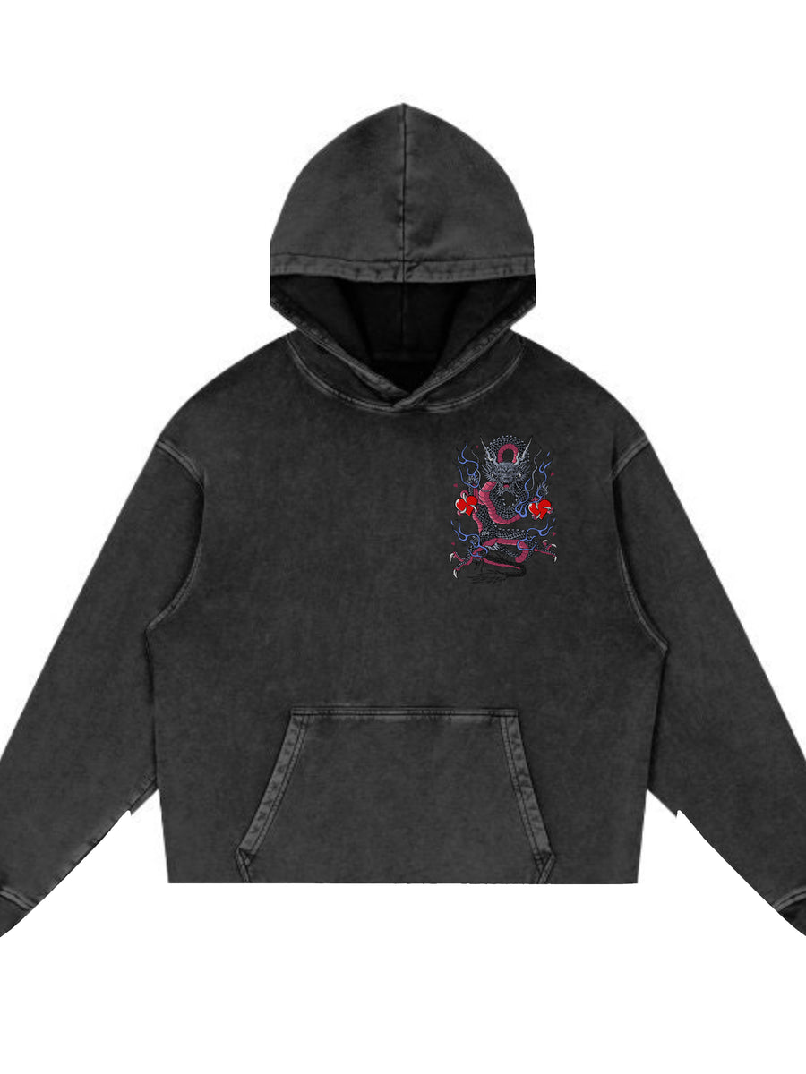 Valentines Fast Lane Vibes: Acid Wash Graphic Hoodie