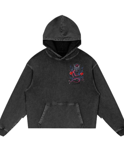 Valentines Fast Lane Vibes: Acid Wash Graphic Hoodie