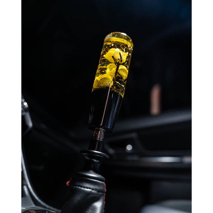 Yellow Clear Roses Shift Knob 6’’ | Universal Manual Car Shifter