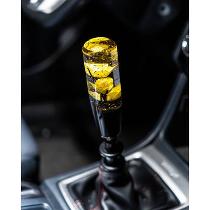 Yellow Clear Roses Shift Knob 6’’ | Universal Manual Car Shifter