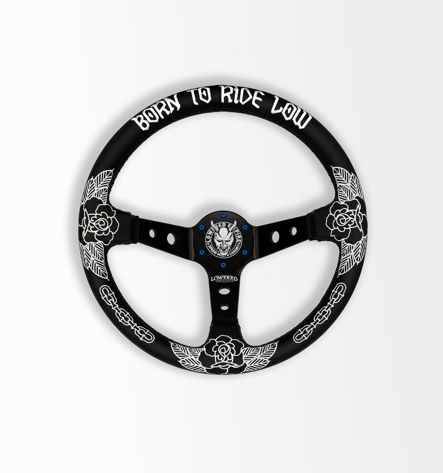 White Killer Roses KR-2 Steering Wheel 350mm