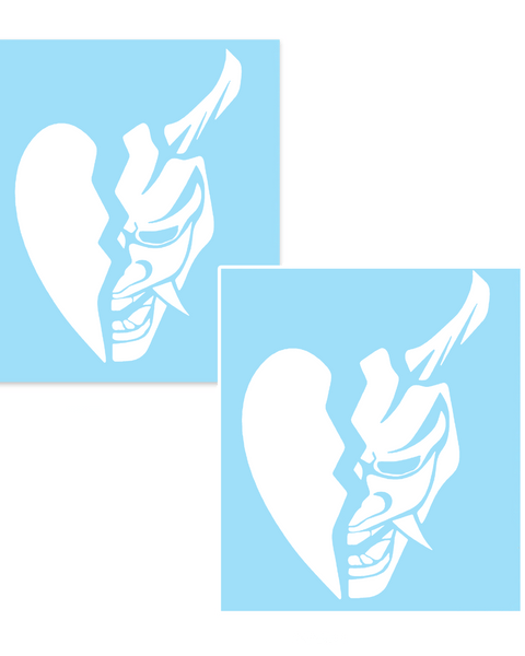 5" Broken Heart Oni Mask Decal Pack of 2 - Loweredempire