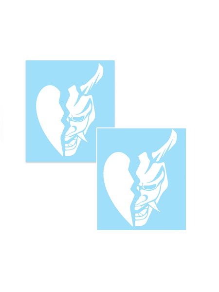 5" Broken Heart Oni Mask Decal Pack of 2 - Loweredempire