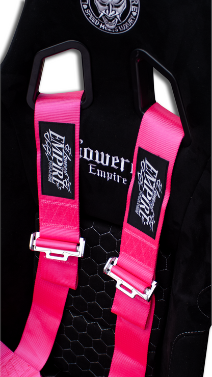 Lowered Empire Flamed Harness Belt- Pink- Pre order