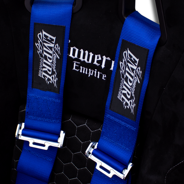 Lowered Empire Flamed Harness Belts- Blue