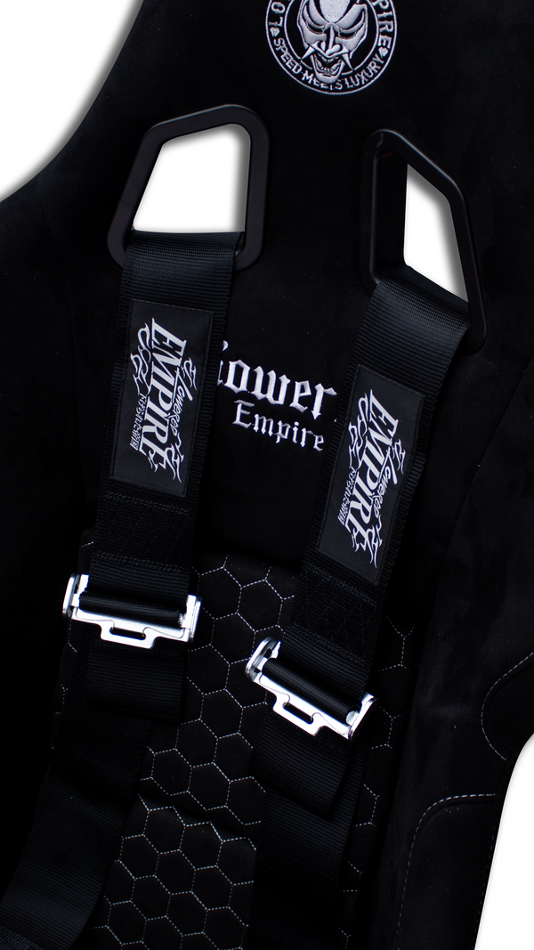 Black Lowered Empire Flamed Racing Harness Belt