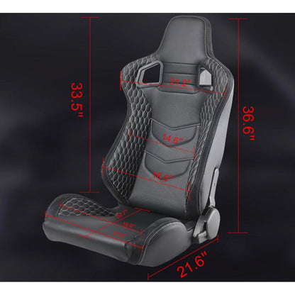 Custom Reclinable Lowered Empire Racing Seats Pair Driver & Passenger Pair - Loweredempire